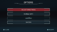 Options menu