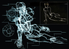 Concept artwork of Samus, for which a ballerina served as Jones' muse.