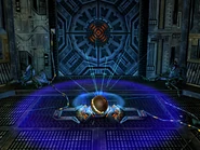 Samus using a Bomb in Metroid Prime.