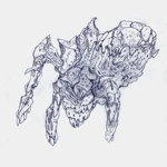 Концепт-арт работы Дэнни Ричардсона с возможным изображением Метроида-Наседки.