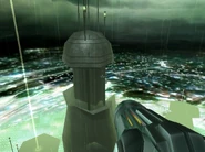 A view of the cliffside. Another light platform can be seen below.