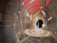 Close-up of the shattered creature.