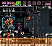 Cápsula rota en Super Metroid.