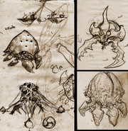 Concept art of an "Icemite" creature for Echoes, that may represent a variant of Triclops.