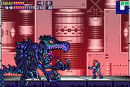 The rotting corpse transforms into Neo-Ridley.