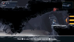 Samus shooting a Breakable Organic Block in .