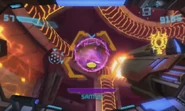 Morph Ball Samus travels over the Spider Ball Tracks