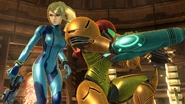 Samus posing with her Power Suit.