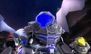 Screenshot from the trailer, showcasing the titular Federation Force. Note the darker color of their visors compared to the final game.