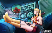 The "best" ending, where Samus sits in the cockpit of her Gunship, clad in an Ending Outfit similar to that from Zero Mission and calling Ceres Space Colony about the baby. Appears with under 2 hours of play time.