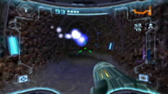 Samus pursuing the particles of Dark Samus.