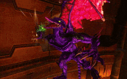 Ridley agarrando a Samus MOM.gif