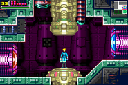 Estación de guardado de Chozodia en Metroid: Zero Mission.