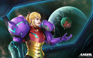 The "middle" ending, where a helmetless Samus observes the baby in her Gunship. Appears with between 2 and 4 hours of play time.