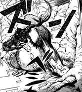 Kraid stepping on Samus (Metroid: Volume 2)