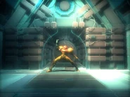 This test environment later became the basis for the Galactic Federation's architectural style in Metroid Prime 3: Corruption.