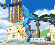 Zero Suit Samus using a Strong Up Attack.