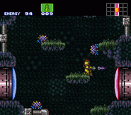 Geemers in the rocky cave in Super Metroid