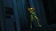 Samus is alerted to the opening of Room MW's blast doors.
