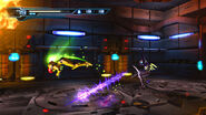 Samus evades a Cyborg Zebesian's beam with her SenseMove.