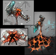 A possible boss stage for Dark Samus in the Concept art for Echoes.