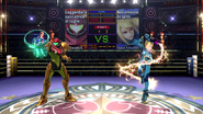 Zero Suit Samus's Down Taunt in Wii U