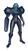 Dark Samus's model used during the Sky Temple Gateway battle.