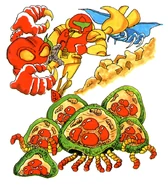 Samus artwork 7.png (739 KB) Samus Aran and several alien creatures
