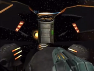 Through a glitch in the Exterior Docking Hangar, it is shown that the aforementioned interior model is the shaft through which Samus enters and exits her ship.