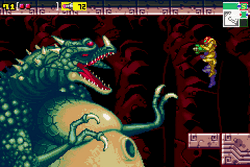 Samus enfrentándose a Kraid.