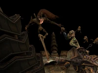 Samus charges at the .