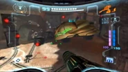Landing Site Gunship.png (1.01 MB) View of Samus's Gunship from the room's upper level.