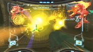 Samus engages two Power Troopers.