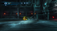 Samus leaves the tunnel.