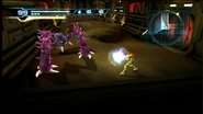 Samus fighting a Dessgeega in Metroid: Other M.