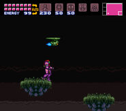 Samus in the areas near the Wrecked Ship, Super Metroid