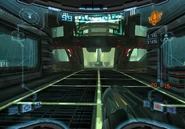 Samus enters the lower floor.