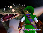 Closeup of Kraid in Link's All-Star congratulations screen