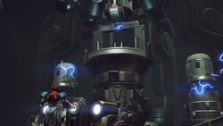 Samus activando una máquina en Dairon md