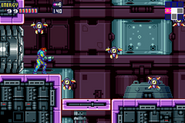 Several X-infected Menu in Sector 6 (NOC) from Metroid Fusion.