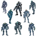 Various Federation Marines feature scythes in their concept art.