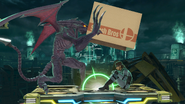 Ridley taking the box off Snake