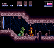 The Dachora and its egg in Super Metroid.