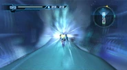 Samus runs across the bridge from the Speed Booster corridor.