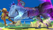 SSB Ultimate Samus decked by Bayonetta