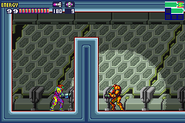 Samus hiding from an SA-X.