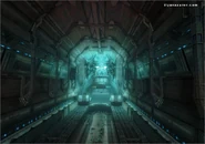 "This elevator shaft inside a huge battleship leads to the brain chamber that controls the entire ship."