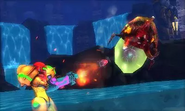 The Alpha Metroid during its Grab Sequence in Area 4