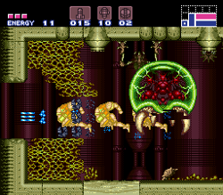 Самус пролетает мимо .