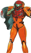 Japanese artwork for Metroid that alluded to Samus' true identity, the earliest known such artwork.